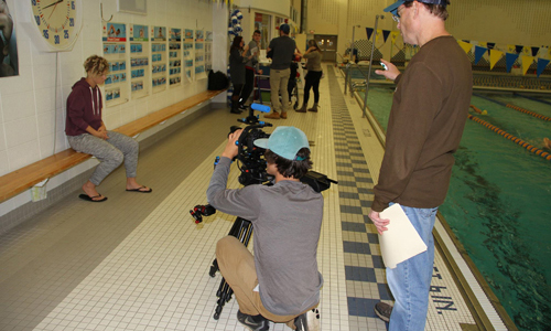 Justin Hardesty and Don Hyde shooting video for Disabled Sports USA in Illinois