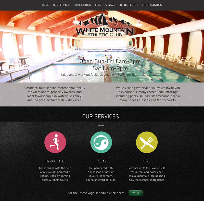 White Mountain Athletic Club website in Waterville Valley New Hampshire