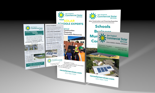 New England Commercial Solar Services brochure design, EVP Marketing and Media in New Hampshire