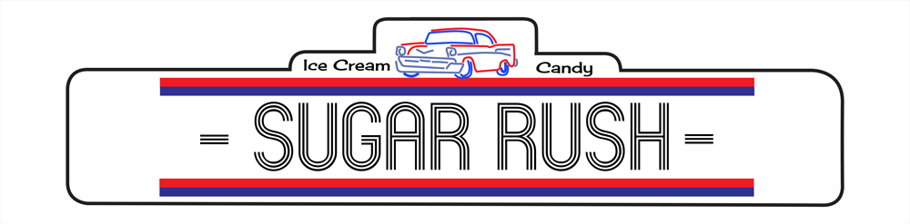 Sugar Rush ice cream store logo in Waterville Valley, New Hampshire